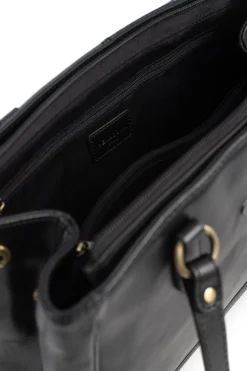 Women Hexagona Shoulder Bag<Shoulder bag with 2 handles - Leather