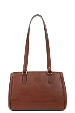 Women Hexagona Shoulder Bag<Shoulder bag with 2 handles - Leather