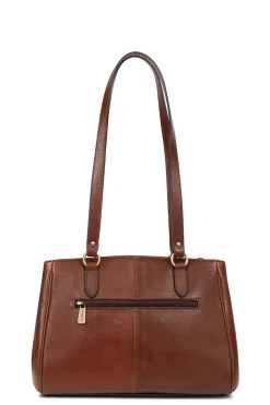 Women Hexagona Shoulder Bag<Shoulder bag with 2 handles - Leather