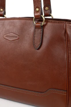 Women Hexagona Shoulder Bag<Shoulder bag with 2 handles - Leather