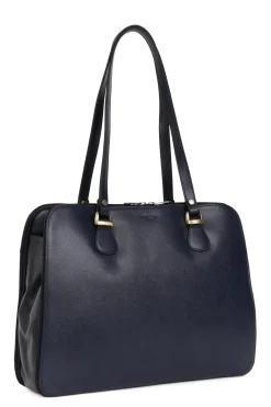 Women Hexagona Shoulder Bag<Shoulder bag with 2 handles - Tablet & A4 - Leather