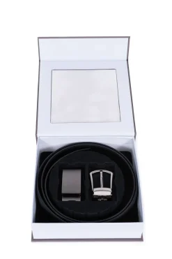 Hexagona Belt<Two leather buckle belt box